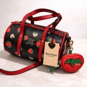 Juicy Couture Sweet N Juicy Mini Barrel Crossbody Bag Strawberry Coin Purse NWT